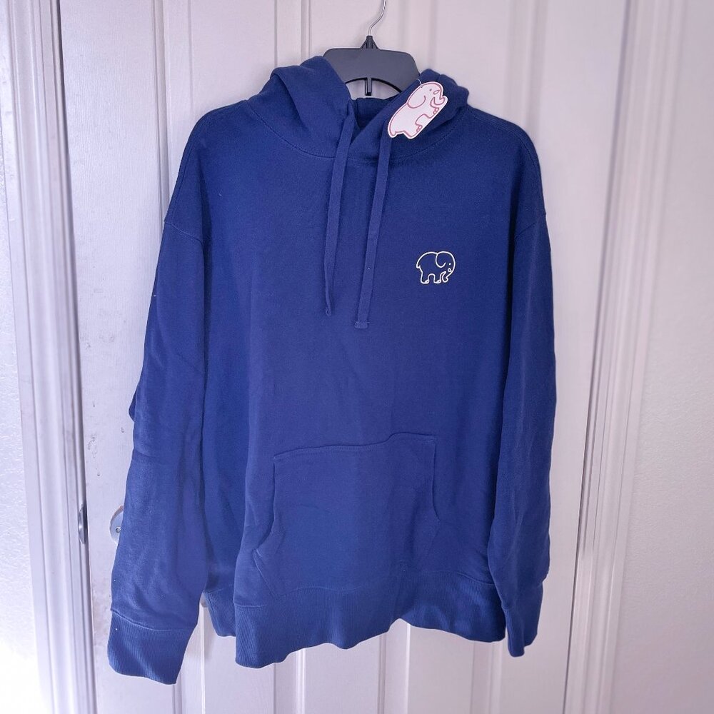 NEW Ivory Ella Womens Cozy Quilt Elephant Oversized Hoodie Sweatshirt NWT M Navy - Picture 4 of 10